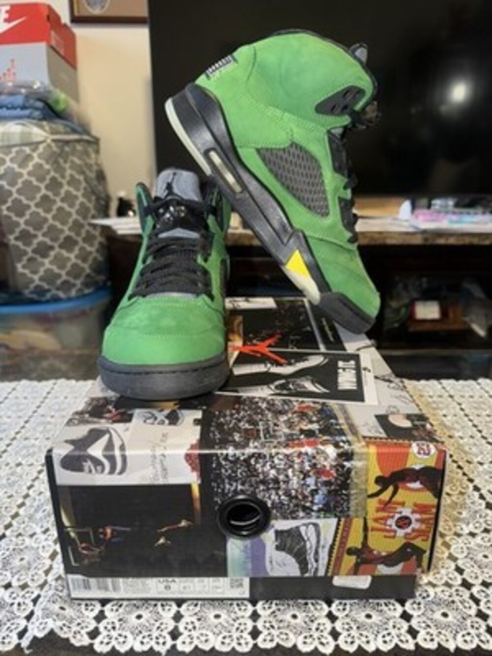 Air Jordan 5 Retro SE Oregon CK6631-307, SZ 8M USED BUT CLEANED